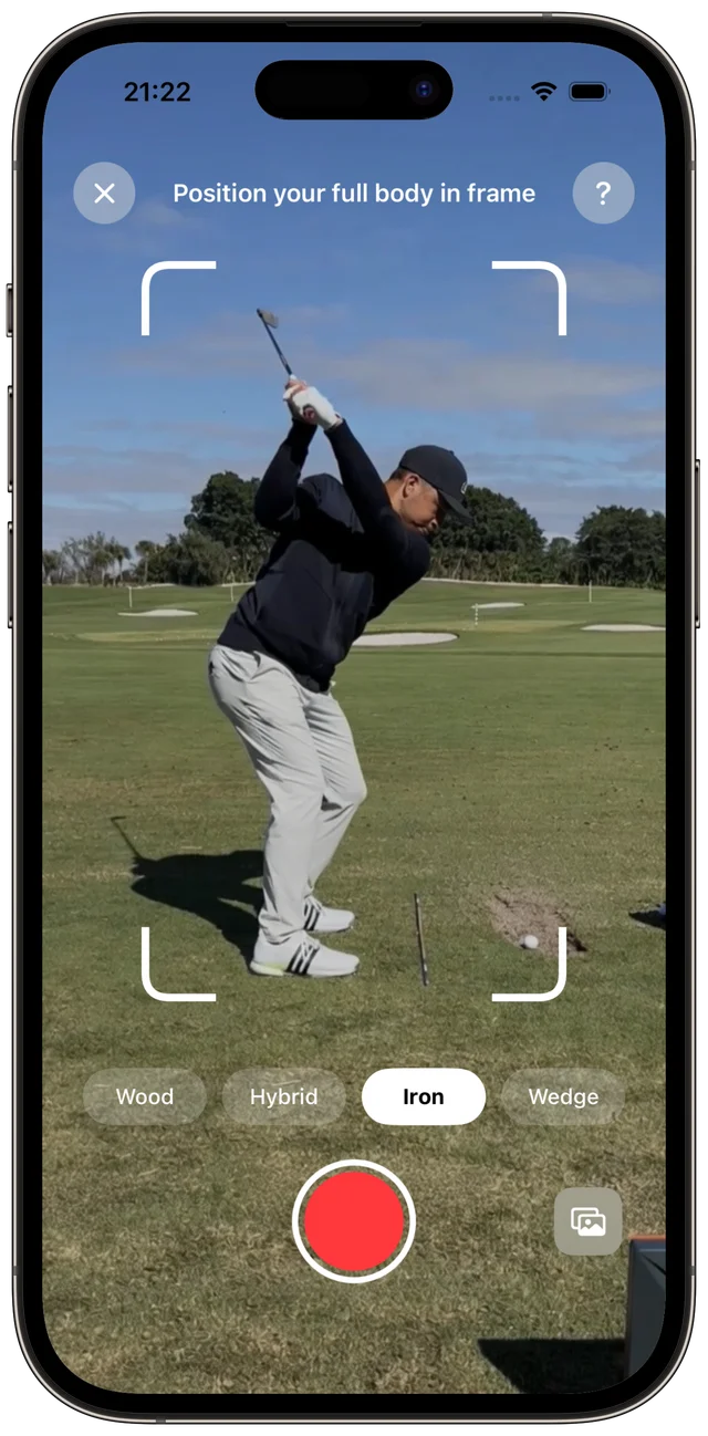 SwingSnap AI golf swing analysis app interface